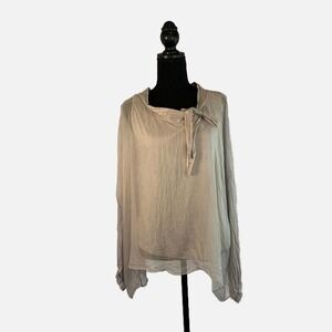 H Trend Silk Blouse Womens Small Made in Italy Classic Minimal Luxury Chic